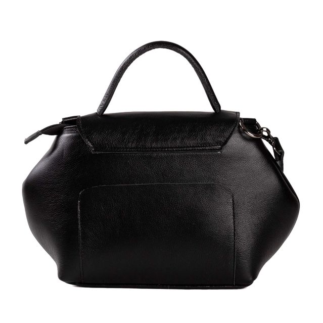 Bolsa de Couro - Mini NASCENTE - Preta e Off White