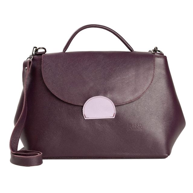 Bolsa de Couro - NASCENTE - Ameixa e Lavanda