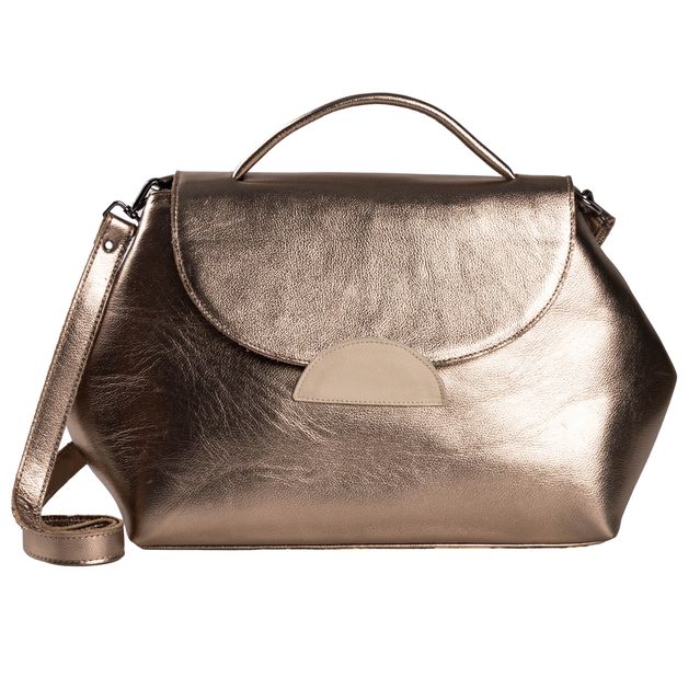 Bolsa de Couro - NASCENTE - Champagne e Off White