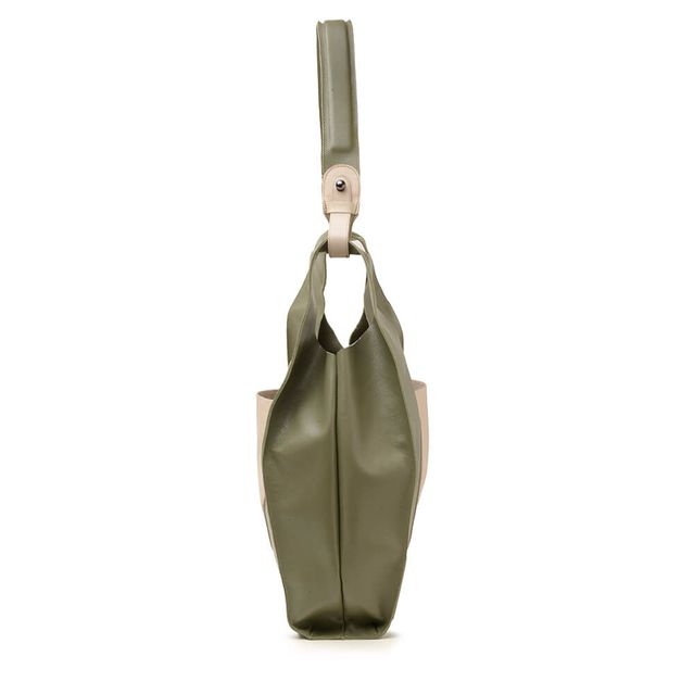 Bolsa de Couro - RELUZIR - Sálvia e Off White