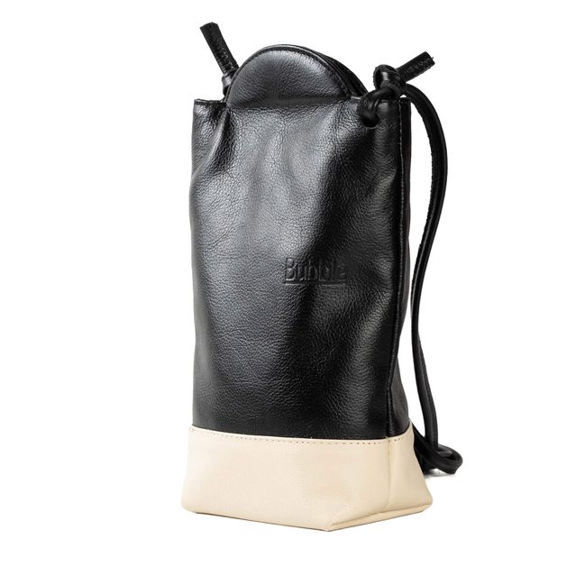 Bolsa de Couro - VIAGEM - Preta e Off White