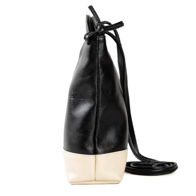 Bolsa de Couro - VIAGEM - Preta e Off White