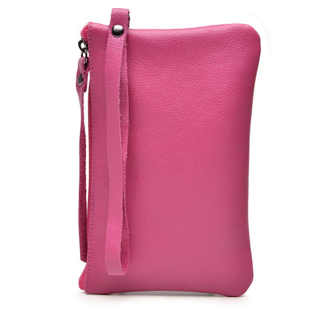 Bolsinha de mão Couro Legítimo Bubblê Magenta