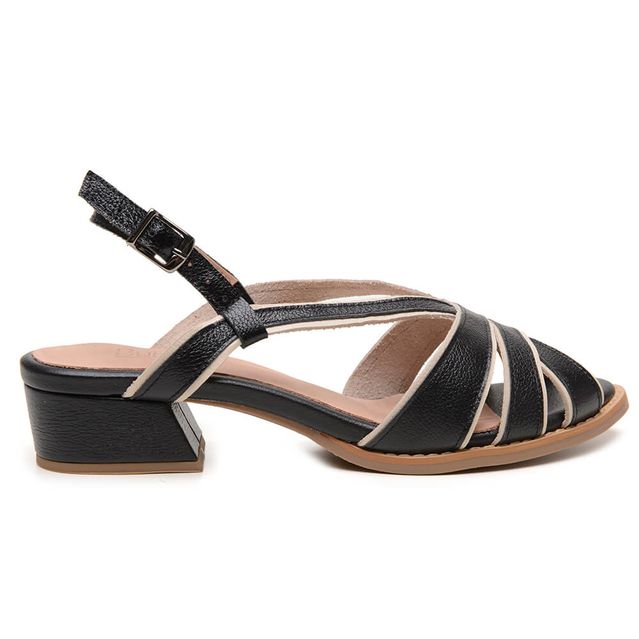 Sandália - ELEVAR - Preta e Off White - 965.17