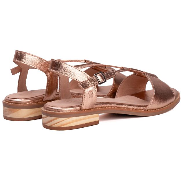 Sandália Rasteira - FLORESCER - Metalizado Rose - 842.64 