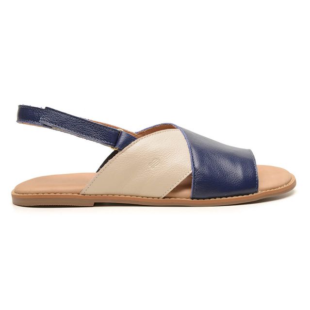 Sandália Rasteira - FLUIR - Azul Anil e Off White - 882.01