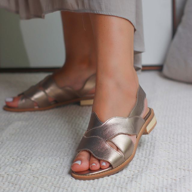 Sandália Rasteira - ONDAS - Champagne - 842.91 