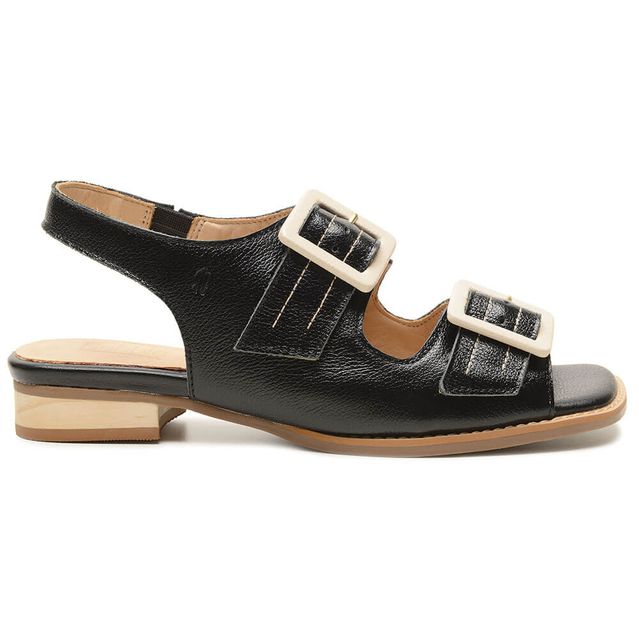 Sandália Rasteira - TEMPO - Preta E Off White - 914.30 
