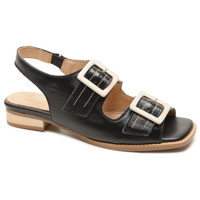 Sandália Rasteira - TEMPO - Preta E Off White - 914.30 