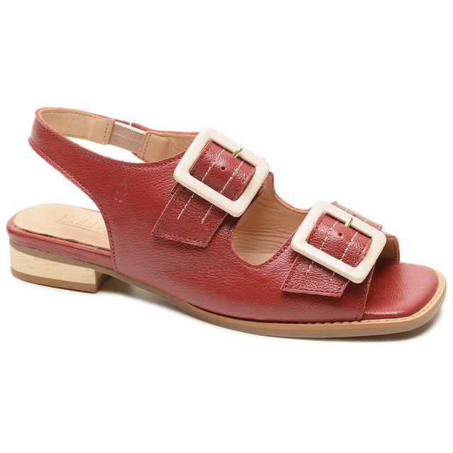 Sandália Rasteira - TEMPO - Vermelha E Off White - 914.30