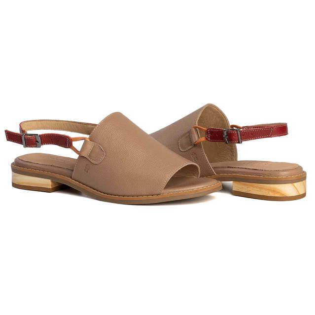 Sandália Rasteira - VIBRAR - Bali e Vermelha - 842.100