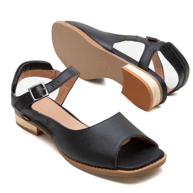 Sandália Rasteira- VIVER - Preta - 914.39