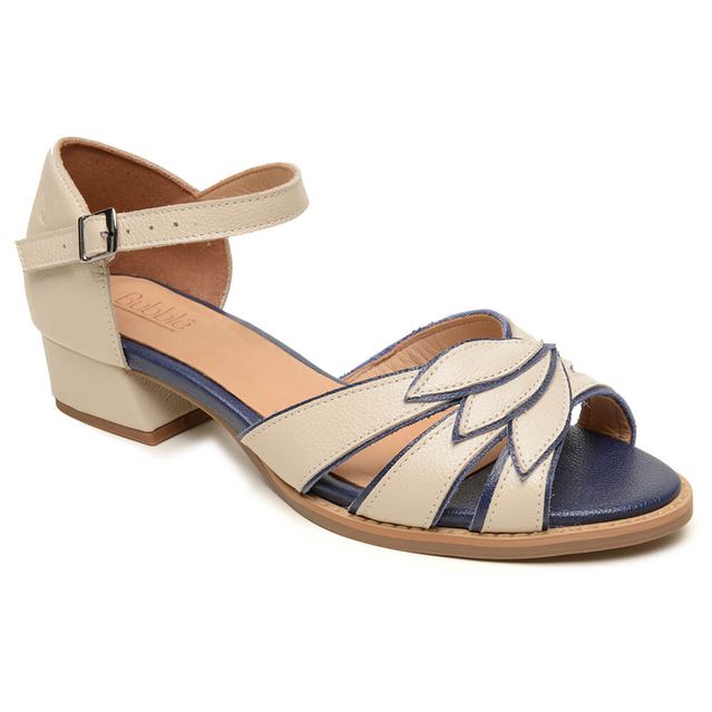 Sandália - TRANSMITIR - Off White E Azul Anil- 965. 41