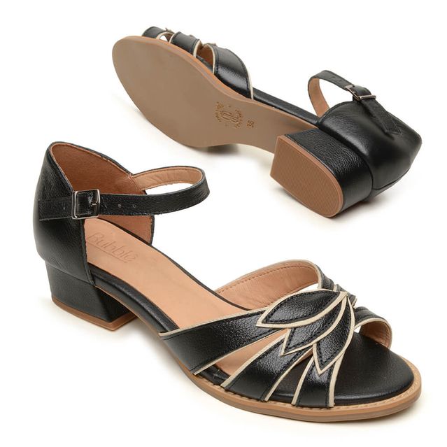 Sandália - TRANSMITIR - Preta e Off White - 965. 41