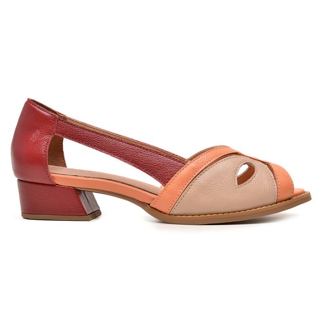Sapato Peep Toe - CRIATIVO - Papaya, Nude e Cardeal - 965.22
