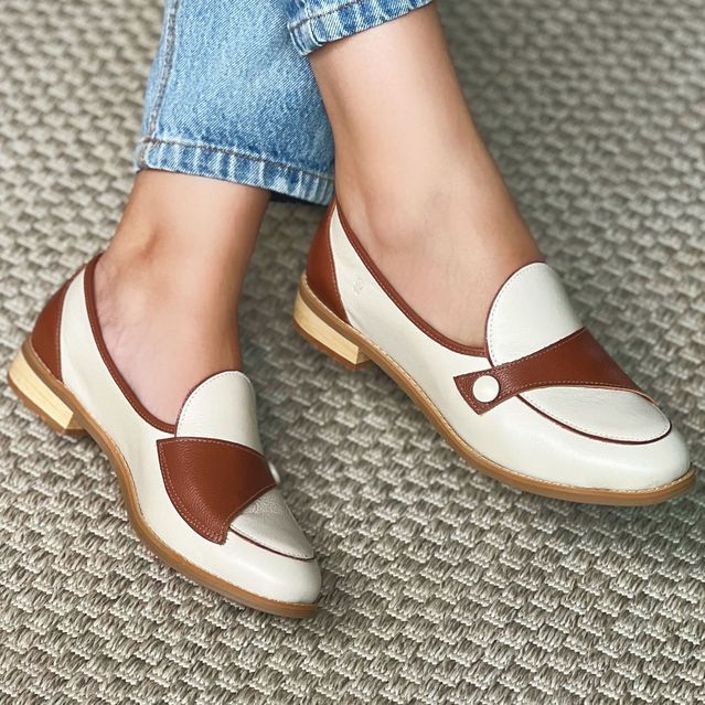 Sapato SOFISTICAR - Off White e Chocolate - 664.14