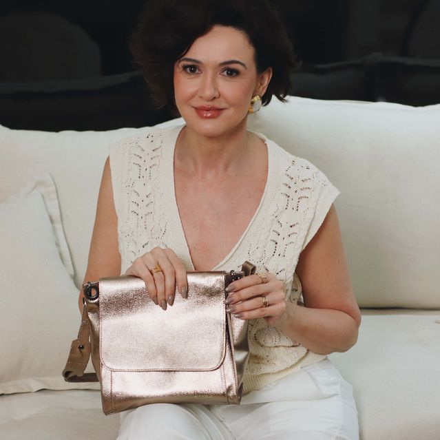 Bolsa de Couro - ACOLHER - Champagne 