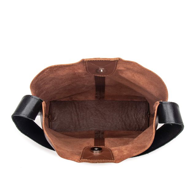 Bolsa de Couro - ASAS - Chocolate e Preto