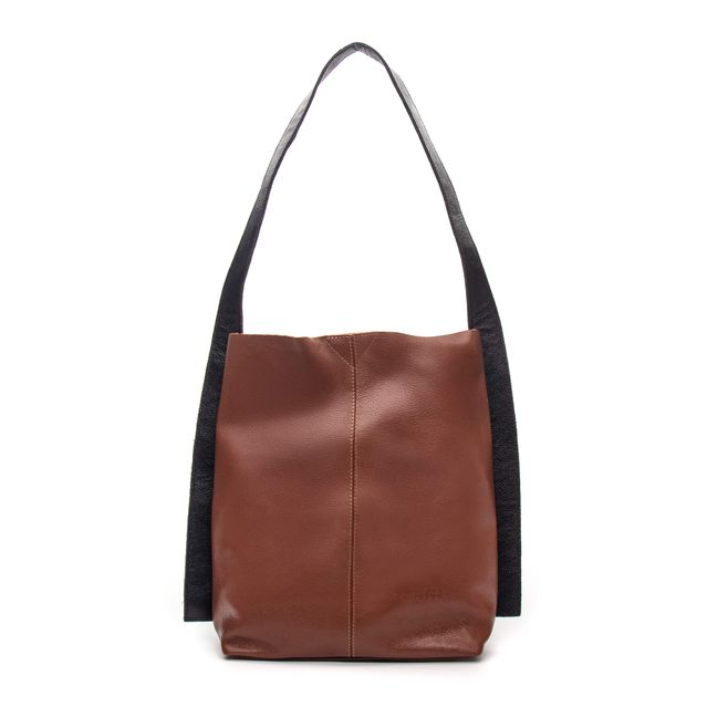 Bolsa de Couro - ASAS - Chocolate e Preto