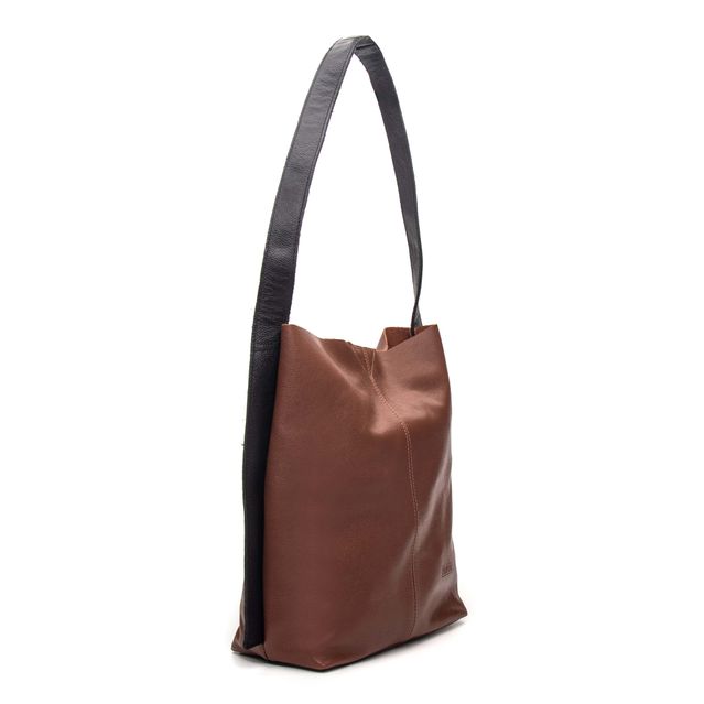 Bolsa de Couro - ASAS - Chocolate e Preto