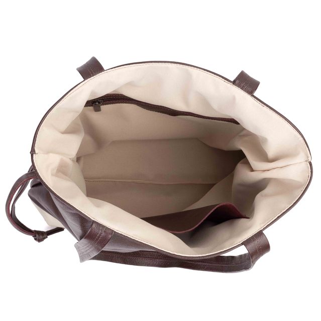 Bolsa de Couro - AURA - Madeira e Off White