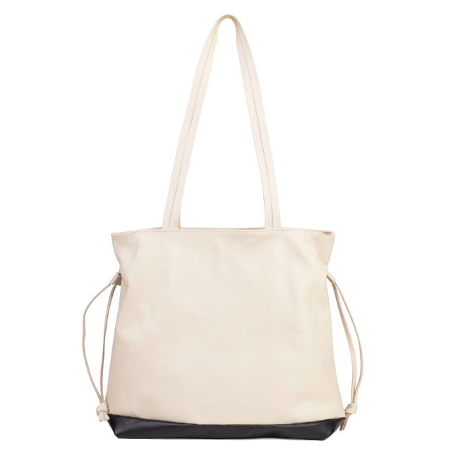 Bolsa de Couro - AURA - Off White e Preta
