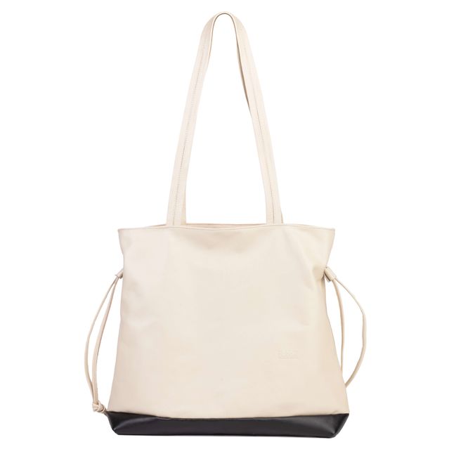 Bolsa de Couro - AURA - Off White e Preta
