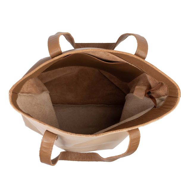 Bolsa de Couro - ENVELOPE - Nude e Caramelo