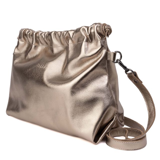 Bolsa de Couro Legítimo Champagne - HARMONIA GRANDE