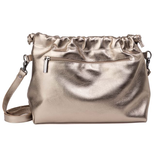 Bolsa de Couro Legítimo Champagne - HARMONIA GRANDE
