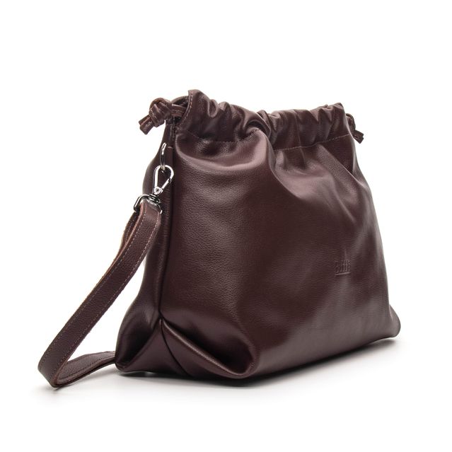 Bolsa de Couro Legítimo Madeira - HARMONIA GRANDE