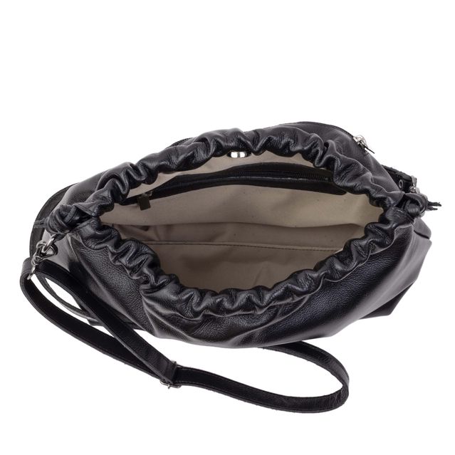 Bolsa de Couro Legítimo Preta - HARMONIA GRANDE