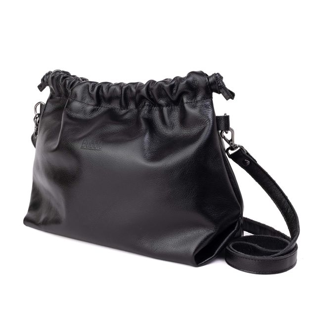 Bolsa de Couro Legítimo Preta - HARMONIA GRANDE