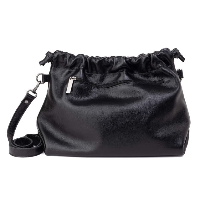 Bolsa de Couro Legítimo Preta - HARMONIA GRANDE