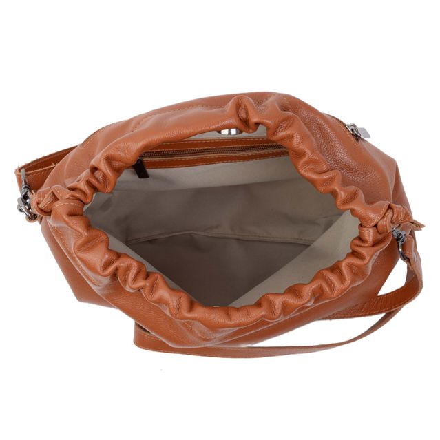 Bolsa de Couro Legítimo Telha - HARMONIA GRANDE