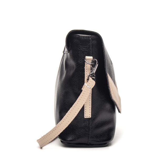 Bolsa de Couro - LUZ - Preta e Off White