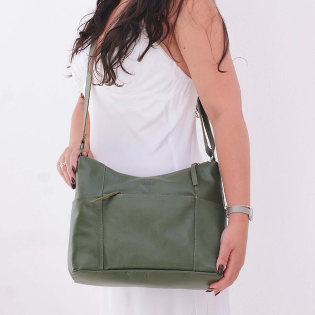 Bolsa de Couro - PARAÍSO - Verde Cacto