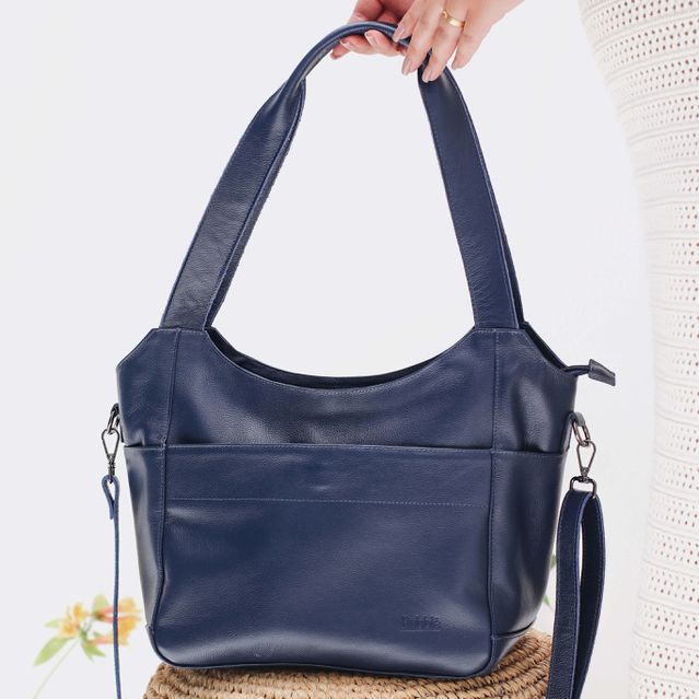 Bolsa de Couro - SONHAR - Azul Anil