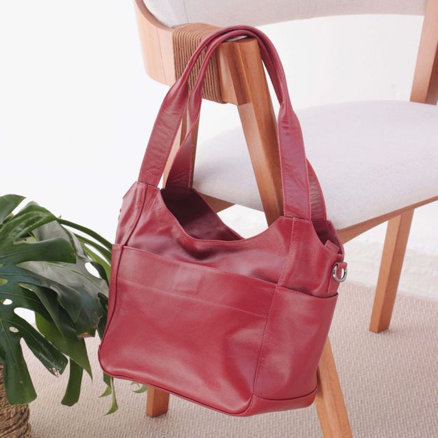 Bolsa de Couro - SONHAR - Vermelha