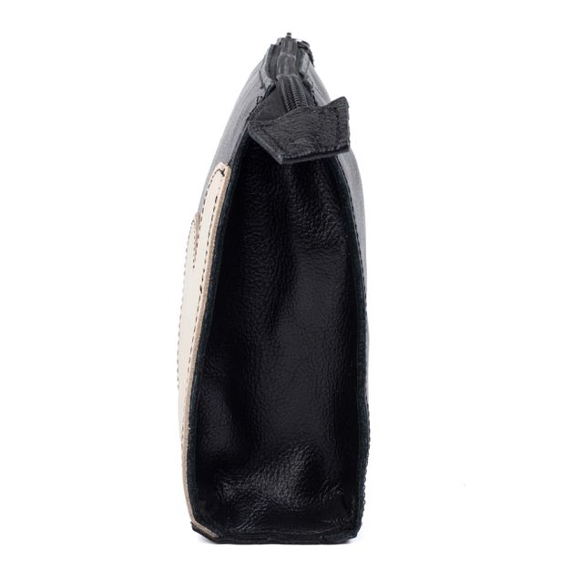 Bolsinha Coração - Preto e Off White
