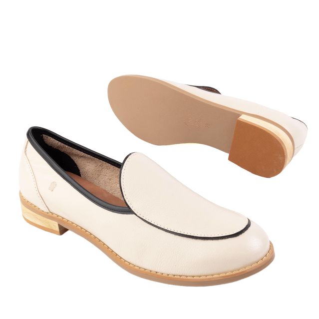 Mocassim - ETERNIZAR - Off White e Preto - 664.55