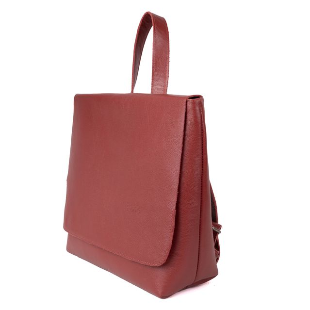 Mochila de Couro - LOTUS - Vermelha