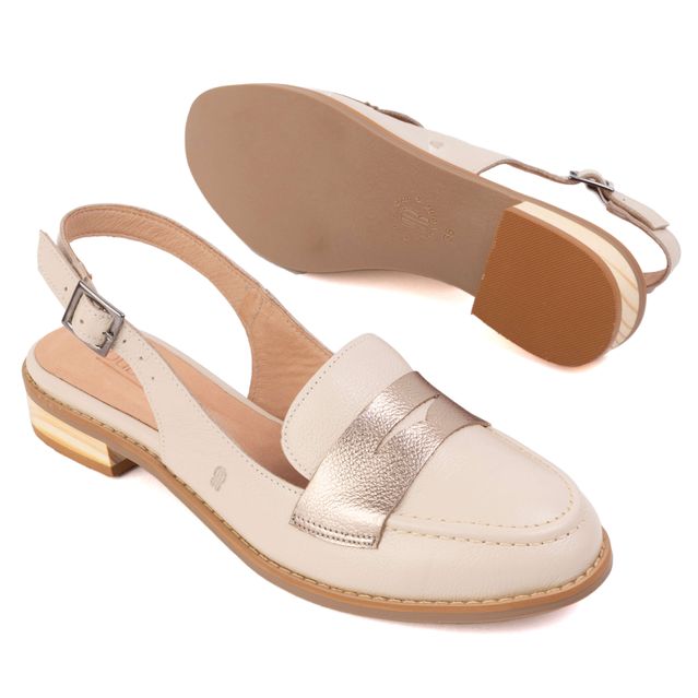 Mule - LEVEZA - Off White e Champagne - 664.51