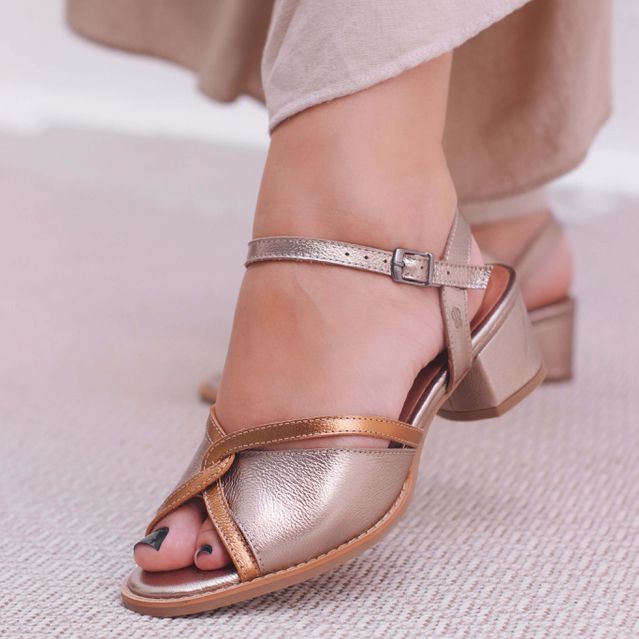 Sandália - ENVOLVER - Bronze e Champagne - 2075.15