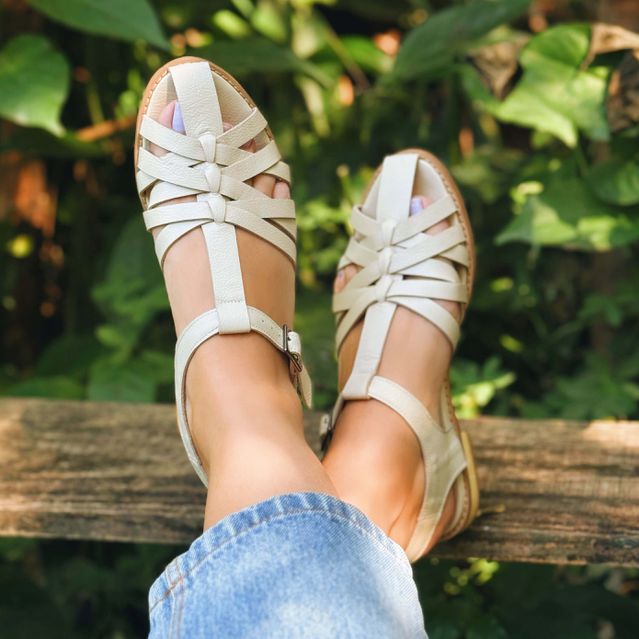 Sandália Fisherman - BEIJA-FLOR - Off White - 842.108