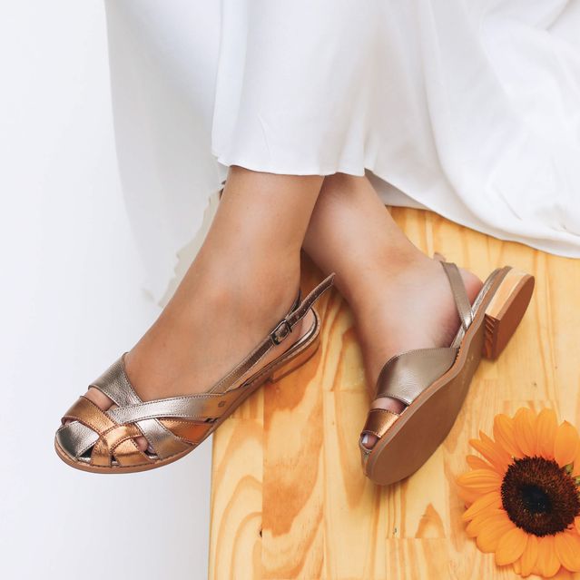 Sandália Fisherman - CÉU - Champagne e Bronze - 842.122