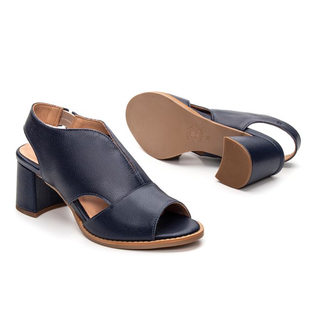 Sandália Peep Toe Azul Anil - VENEZA