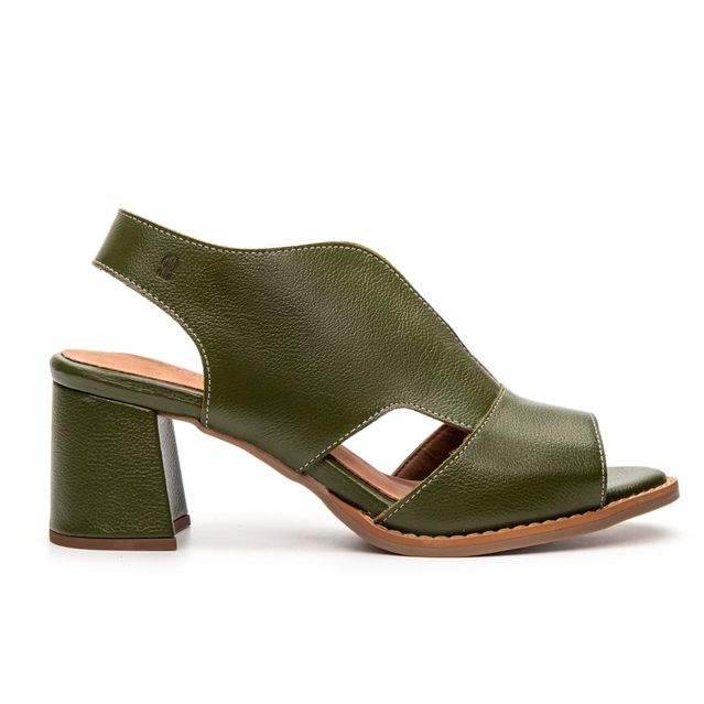 Sandália Peep Toe Verde Cacto - VENEZA