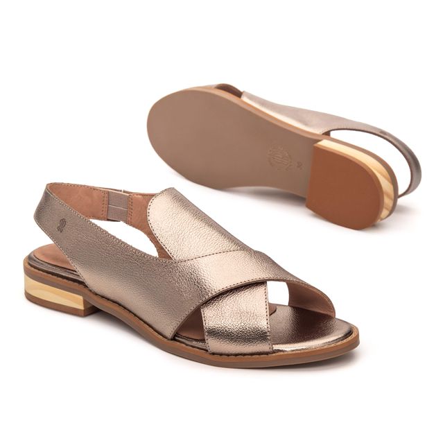 Sandália Rasteira - ALENTO - Champagne - 842.31