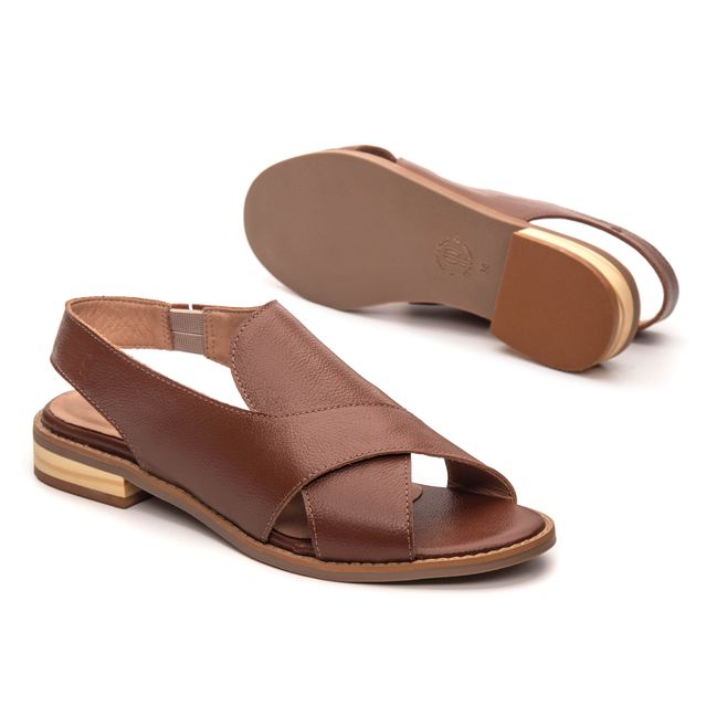 Sandália Rasteira - ALENTO - Chocolate - 842.31